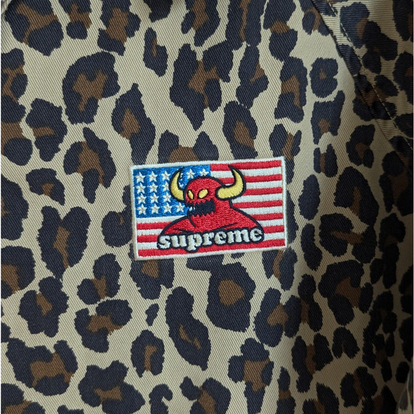 Supreme Toy Machine Harrington Animal Print Leopard Cotton Twill Jacket, size S - Picture 5 of 13